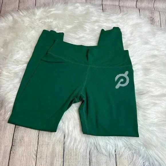 Peloton Scalloped Emerald Green Leggings Size L - Picture 2 of 6